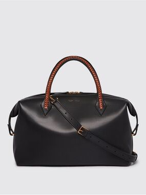 Metier London Verite City Bag Atelier Calfskin Black with Cognac Leather